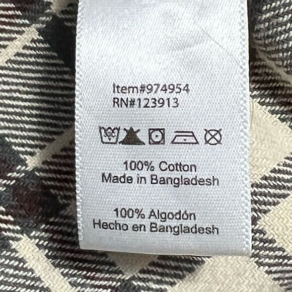 Jachs Cream/Black Button Down Flannel Cotton Men's Size XL Cottage Cabin Grandpa - Picture 6 of 6